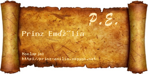 Prinz Emília névjegykártya